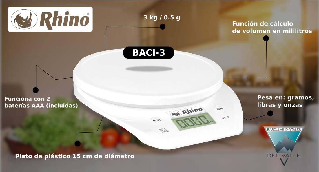 Bascula De Cocina Digital Malubero De 3 Kg